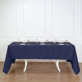 60"x126" Navy Blue Polyester Rectangular Tablecloth