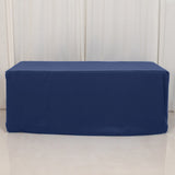 Premium Polyester 6ft Rectangle Tablecloth Navy Blue Durable Fitted 220GSM Table Cover