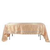 60"x126" Nude Satin Rectangular Tablecloth