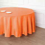 120 inch Orange Polyester Round Tablecloth