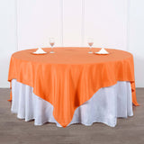 90"x90" Orange Square Polyester Table Overlay