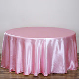 Satin 120" Round Tablecloth Pink - Stylish Seamless Table Cover