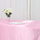 60"x102" Pink Smooth Satin Rectangular Tablecloth