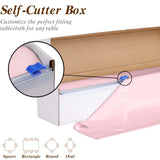 Blush Plastic Tablecloth Roll in A Cut-to-Size Box with Slide Cutter, Cuts Up to 36 Rectangle 8 Feet