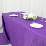 90x156inch Purple Accordion Crinkle Taffeta Rectangular Tablecloth