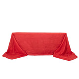 90x156inch Red Accordion Crinkle Taffeta Rectangular Tablecloth