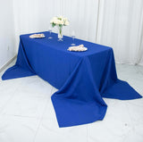 90x156inch Royal Blue 220 GSM Seamless Premium Polyester Rectangular Tablecloth