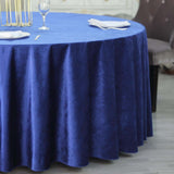 120inch Royal Blue Seamless Premium Velvet Round Tablecloth, Reusable Linen