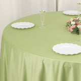 108" Sage Green Premium Scuba Round Tablecloth, Wrinkle Free Polyester Tablecloth