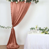 8ftx10ft Terracotta (Rust) Satin Formal Event Backdrop Drape, Window Curtain Panel