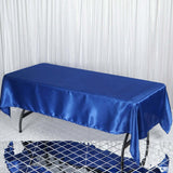 60"x102" Royal Blue Smooth Satin Rectangular Tablecloth