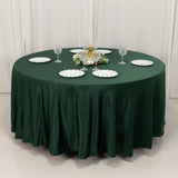 108" Hunter Emerald Green Lamour Satin Round Tablecloth