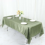 60"x102" Dusty Sage Green Smooth Satin Rectangular Tablecloth