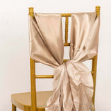 5 Pack Nude Green Curly Willow Chiffon Satin Chair Sashes