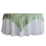 72" x 72" Sage Green Satin Square Tablecloth Overlay