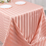 90x132inch Dusty Rose Satin Stripe Seamless Rectangular Tablecloth