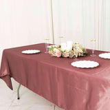 60"x102" Cinnamon Rose Smooth Satin Rectangular Tablecloth