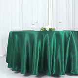 108" Hunter Emerald Green Satin Round Tablecloth