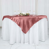 60inch x 60inch Cinnamon Rose Square Smooth Satin Table Overlay