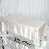 72"x120" Ivory Satin Rectangular Tablecloth