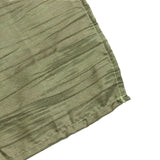 Dusty Sage Green Accordion Crinkle Taffeta Round Tablecloth 132inch Seamless for 6 Foot Table