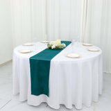 12inch x 108inch Peacock Teal Premium Velvet Sheen Finish Table Runner