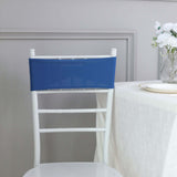 5 pack | 5"x14" Royal Blue Spandex Stretch Chair Sash with Silver Diamond Ring Slide Buckle