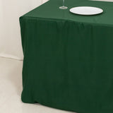 Hunter Emerald Green Fitted Polyester Rectangle Tablecloth 6ft Table Cover For 72x30inch Tables