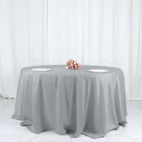 132inch Silver Accordion Crinkle Taffeta Seamless Round Tablecloth