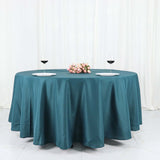 108" Peacock Teal Polyester Round Tablecloth