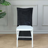 Black Buttery Soft Velvet Chiavari Chair Back Slipcover, Solid Back Chair Cover Cap
