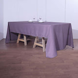 72"x120" Violet Amethyst Polyester Rectangle Tablecloth, Reusable Linen Tablecloth