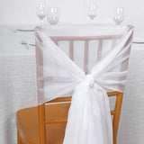 5 Pack | 22x78 inches White DIY Premium Designer Chiffon Chair Sashes