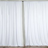 2 Pack White Scuba Polyester Curtain Panel Durable Flame Resistant Backdrops Wrinkle