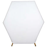 8ftx7ft White 2-Sided Spandex Fit Hexagon Wedding Arch Backdrop Cover