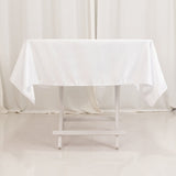 White Seamless Lamour Satin Square Tablecloth - 54inch