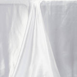 90x132Inch White Satin Seamless Rectangular Tablecloth