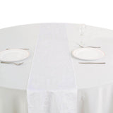 12" x 108" | White | Premium Velvet Table Runner