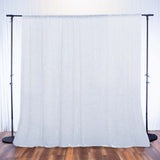 8ft White Premium Velvet Backdrop Stand Curtain Panel, Privacy Drape