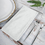 5 Pack | White Premium Sheen Finish Velvet Cloth Dinner Napkins