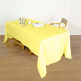 60"x126" Yellow Polyester Rectangular Tablecloth