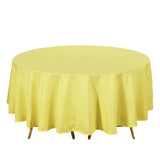 90" Yellow Polyester Round Tablecloth