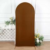 6ft Cinnamon Brown Spandex Fitted Wedding Arch Cover