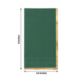 50 Pack Hunter Emerald Green Soft 2 Ply Disposable Party Napkins with Gold