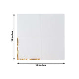 50 Pack | 2 Ply Soft White With Gold Foil Edge Dinner Paper Napkins