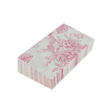 Pink floral-patterned rectangular box on a white background