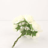 48 Roses | 1Inch Ivory Real Touch Artificial DIY Foam Rose Flowers With Stem, Craft Rose Buds