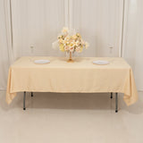 60"x102" Beige Lamour Satin Rectangle Tablecloth