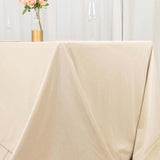 90x132inch Beige Premium Scuba Wrinkle Free Rectangular Tablecloth Seamless Polyester Tablecloth