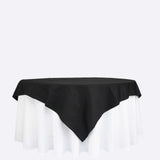 70" Black Square 100% Cotton Linen Table Overlay Washable